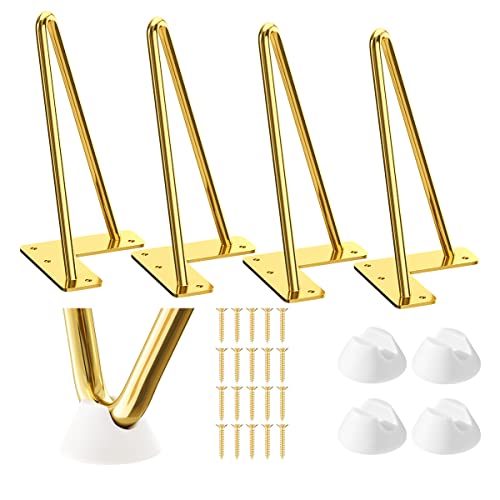 SMARTSTANDARD 8 Inch Hairpin Furniture Legs, Gold Set of 4PCS - color: Gold, size: 8 Inch