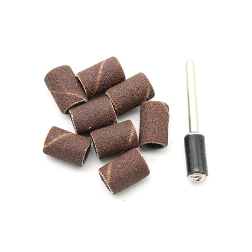 TEMO 100p 1/4" Grit 180 Medium Sand Drum w 2 Mandrel for Dremel Rotary Tool - size: 1/4" #180