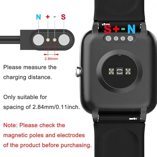 Vancle 2 Pack VeryFit Smartwatch Charger Cable, Magnetic USB Charging Cable for Veryfit Smart Watch ID205L, ID205U, IDW28, ID207, IDW13, IDW15, IDW19, ID208 Plus, ID208BT, ID206 and More