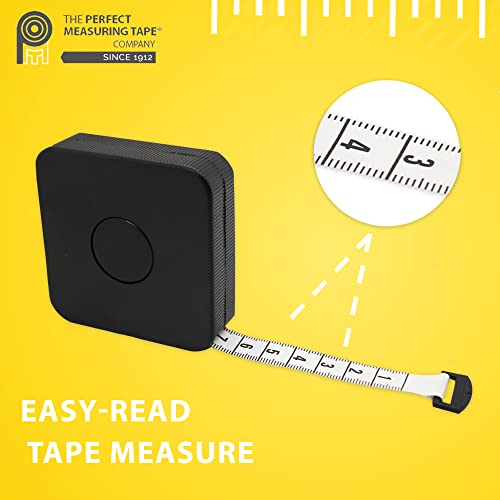 Perfect Measuring Tape - Extra Long (120 inch) Tailor's Flexible Measuring Tape. Retracting, Double Sided Tape - Inches to 120 and Metric to 3m (Model SR18) Black - color: Black