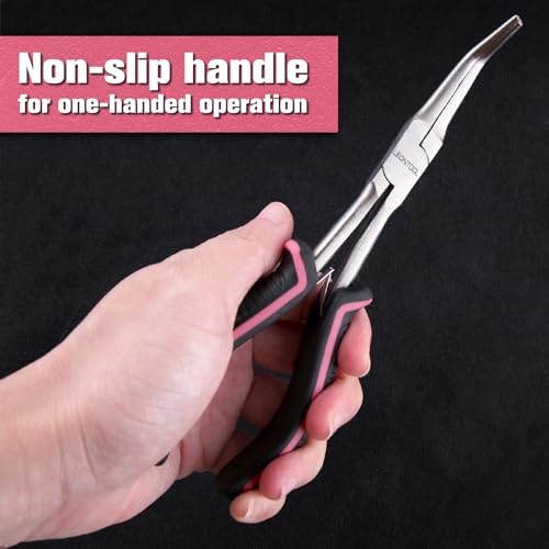 2PCS 7-Inch Long Reach Needle Nose Pliers Smooth Jaws Long Nose Pliers and Bent Nose Pliers Extra Long Needle Nose Pliers Jewelry Pliers for Jewelry Making, Wire Wrapping and Object Gripping - style: Straight & Bent Needle Nose Plier Smooth Jaws