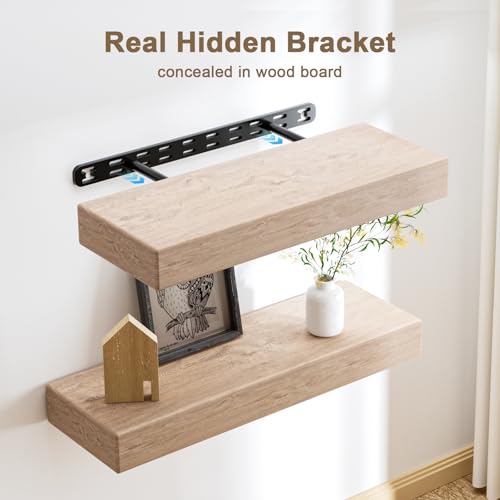 2pcs Floating Shelf Bracket Heavy Duty,Decorative Floating Shelf Hardware Hidden Black Metal Fireplace Mantel Brackets Without Jig (34"X8"X1.0" Without Tools) - size: 34"X8"X1.0"