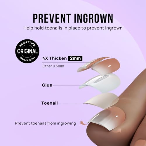 BTArtbox Press On Toenails, Baby Boomer Brown, Short Squoval, Ombre, 32Ct - color: C1-Baby Boomer Brown