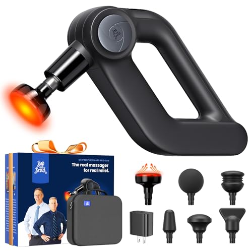 BOB AND BRAD D5 Pro Plus Handheld Massage Gun with Heat, FSA-HSA Eligible Deep Tissue Percussion Massage Gun, Powerful Muscle Massager for Athletes Fitness Workout & Daily Recovery, Birthday Gift - color: Pure Black
