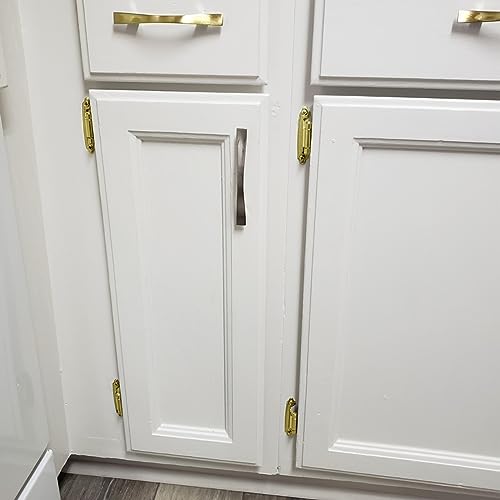 50 Pack (25 Pairs) 3/8 Inch Inset Hinges Brass Gold Self Closing - color: Brass Gold, size: 50 Pack (25 Pairs)