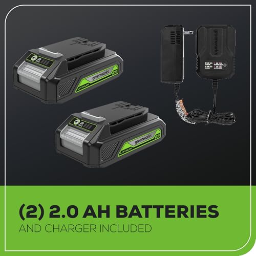 Greenworks 24V MAX Cordless Brushless Drill & Impact Driver Combo Kit, Electric Drill Set, High Torque, Lightweight, Professional Grade, Includes 2x 2.0Ah Batteries, Charger, and Storage Bag - size: 2PCS Combo Kits