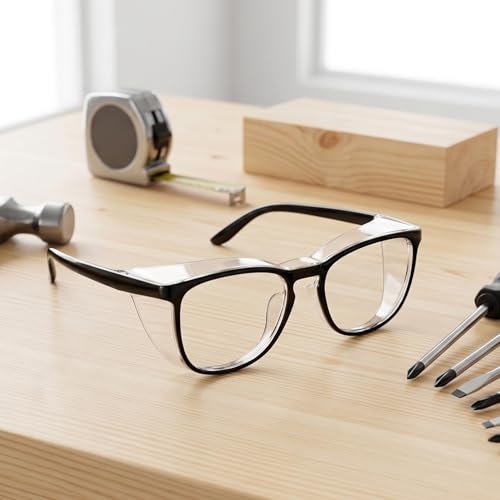 MORK&SUKY Safety Glasses, Stylish Goggles With No Fog Lense, Alternatives To Regular Protective Eyewear For Lab and Nursing. - color: Black