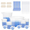 KISREL Silicone Measuring Cup for Resin, with 600ML+250ML+ 100ML Cups - size: 600ML&250ML&100ML