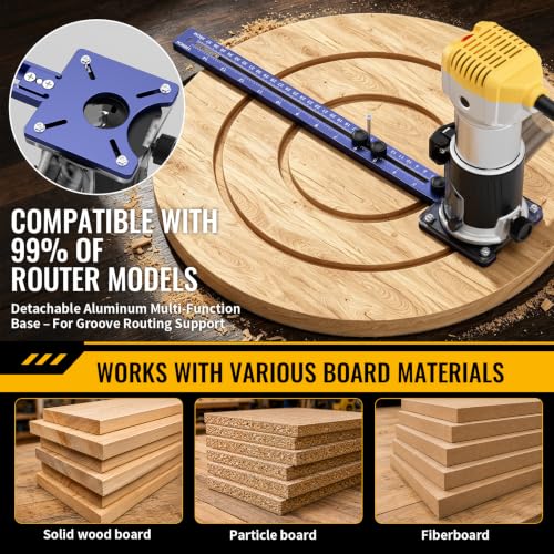 GRENPRO 4-in-1 Router Circle Cutting Jig for Trim Routers Sled Templates - color: Violet Blue