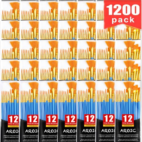 AROIC Acrylic Paint Brush Set, 100Packs / 1200 pcs Paint Brushes Bulk - size: 1200pcs