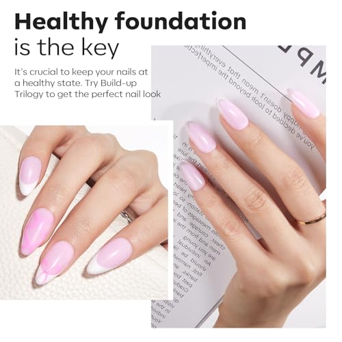 modelones Builder Nail Gel with Gel Base Top Coat, 3Pcs Baby Pink Builder - color: A3 Baby Pink Gel Builder with Base Top Coat, size: 0.5 Fl Oz (Pack of 3)