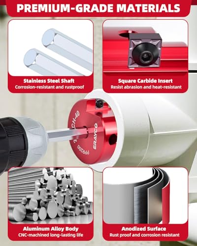 Erayco PPR150 1-1/2 Inch Plastic Pipe Fitting Reamer, PVC Pipe Reamer for Schedule 40 PVC Pipe, Fit into Standard 1/2" Drills, Suit for Water Lines, Drain Lines, Vent Lines - size: 1-1/2 Inch