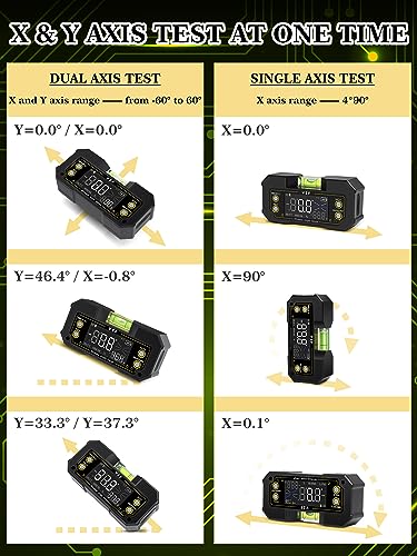 YIF Wireless Digital Angle Finder Tool with Dual Axis, Digital Level with Slope Percentage - Magnetic Angle Finder with Clear Display & Digital Protractor for Absolute & Relative Measurement