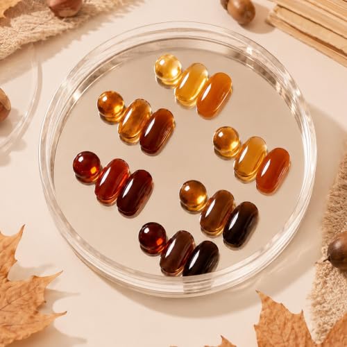 Beetles Jelly Tortoise Fall Gel Nail Polish Set 6 Transparent Fall Colors - color: D - Brown-06