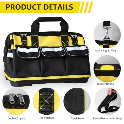Heavy Duty Tool Bag with Waterproof Bottom