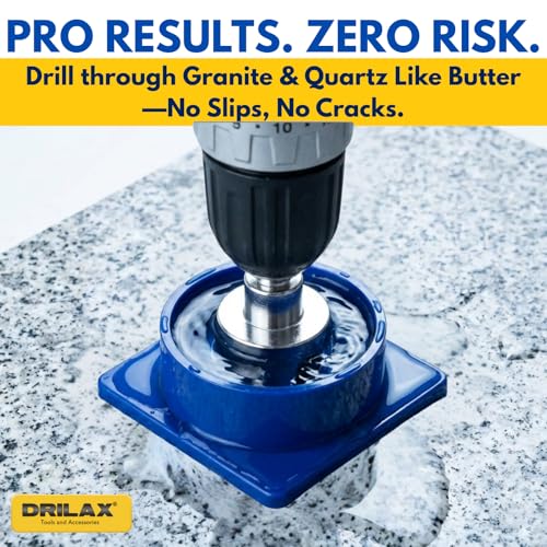 Drilax 1-1/2 Inch Diamond Hole Saw with Water Delivery System Guide Easy Drilling for Quartz, Granite, Marble, Porcelain, Ceramic, Glass Tiles - Complete Kit for Precise DIY Holes 1.5 inch - size: 1-1/2 inch