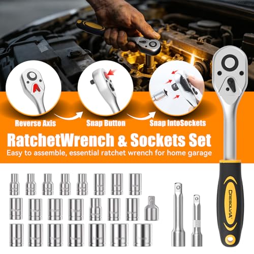 199 Piece Tool Kit for Home,General Household/Auto Repair Tool Set,Basic Hand Tool Kit with Socket Wrench,Tool Box Case for Men,Perfect for Diyer Handyman Homeowner - color: Black and Yellow