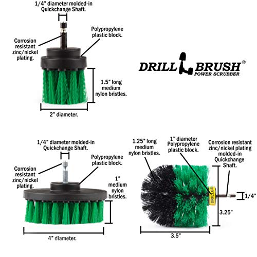 Drill Brush Attachment - Oven Scrubbing Brush Set - Air Fryer Cleaning Tool - color: Green