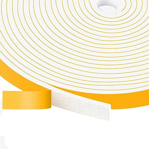 Thin Foam Weather Stripping for Windows and Small Gaps, 1/2x1/8in - color: White, size: 1/2 In x 1/8 In x 16.5Ft