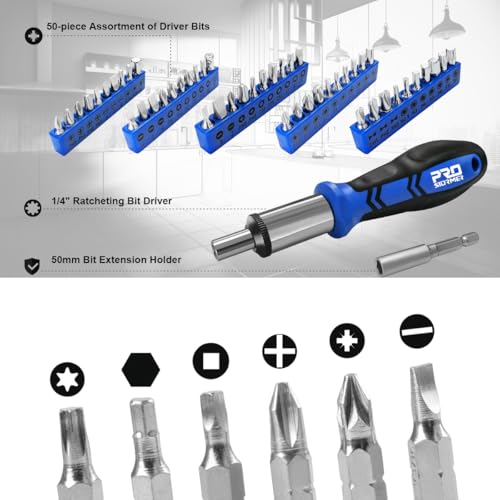 Prostormer 259-Piece Tool Kit, General Household Hand Tool Set, Blue - color: Blue