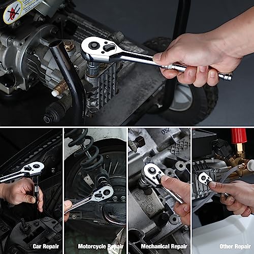 WORKPRO 3-Piece Ratchet Set, 1/4", 3/8", 1/2" Drive, 72-Tooth - size: combo kit(1/4,3/8,1/2)