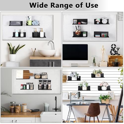 Kokone 6 Pack Metal Magnetic Pegboard Shelves with Lip Around The Edge - color: With Edges