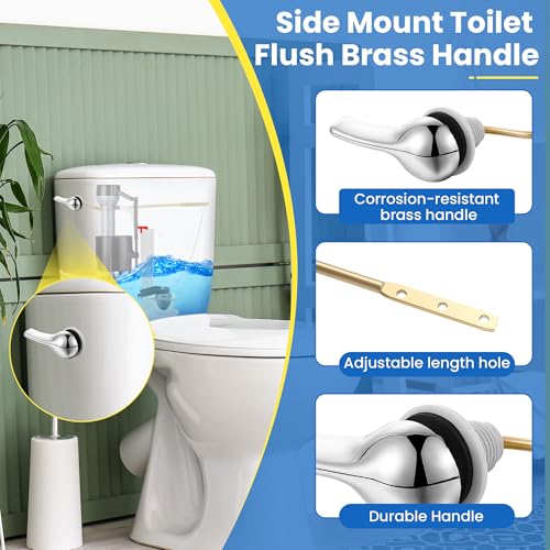 Saillong Universal Toilet Flusher Replacement Kit, Fill Valve, 2-Inch Flapper, Side Mount Handle Lever, Water-Saving, Adjustable Toilet Repair Kit Inside Tank, Easy to Install(1 Set,Dark Grey, Black) - color: Dark Grey, Black