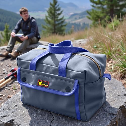G & F Products Waxed Canvas Military Duffle Bag, 24 Inch, Heavy Duty Travel - color: Navy Blue (11 inch x 7 inch x 6 inch)
