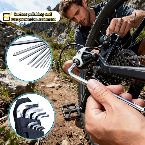 Professional 9-Piece Ball End Hex Key Set, Chrome Vanadium Steel L-Wrenches, 1.5-10mm Metric Sizes, Industrial-Grade with Storage Case for Automotive, Motorcycle, DIY Repair (M) - size: M