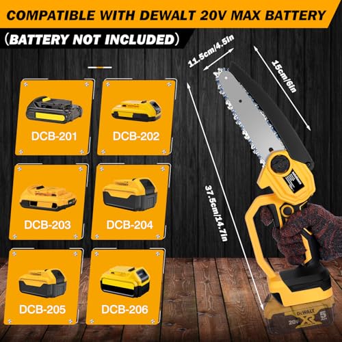 bellaDimora Cordless 6-Inch Mini Chainsaw for DeWalt 20V MAX Battery