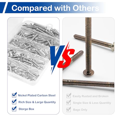 125Pcs Cabinet Pulls Knobs Screws Assortment Kit, M4 x 16/18/20/25/30mm - size: M4 x 0.63/0.71/0.79/0.98/1.18"