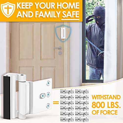 Home Security Door Lock for Front Door Reinforcement Lock Latch from Inside - color: White