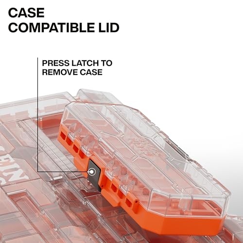 Klein Tools 54400MBX MODbox Tall Compartment Box, Full-Width Tool Organizer, Small Parts Tool Box with 20 Compartments, 9 Removable Bins for Fasteners, Stackable Module - size: Component Box