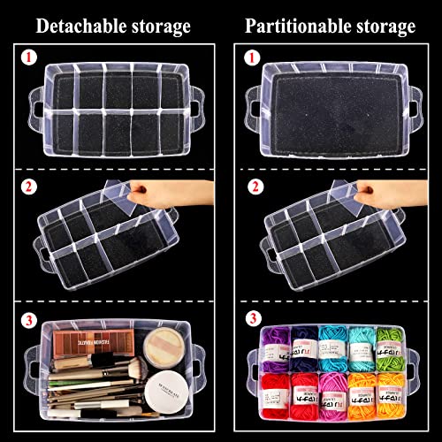 Bead Organizer 3 Tier 30 grid Stackable Craft Tackle Storage Container - size: 3-Tier