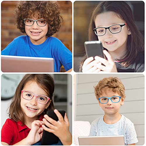 ALWAYSUV Kids 2 Pack Safety Glasses Anti Fog Goggles Blue Light Blocking Glasses Clear Lens Protective Eyewear 5-12 Ages - color: Blue+pink