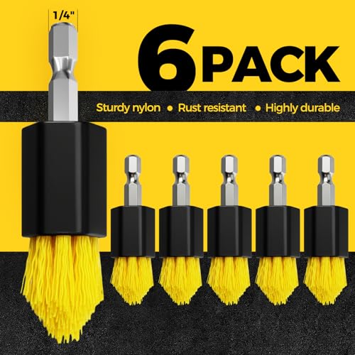 Holikme 6pcs Drill Brush Multi-Purpose & Grout Head,Crevice Cleaning Brush