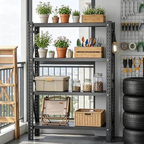 31.5''W Heavy Duty Storage Shelves, 2500LBS Metal Garage Shelving Units, 4 Tier Adjustable Large Industrial Shelves for Warehouse Workshop Basement (31.5''W x 13.8''D x 73.2''H) - size: 73.2"H x 31.5"W x 13.8"D
