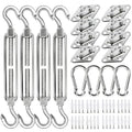 yofit Shade Sail Hardware Kit 5 inch for Triangle Rectangle Sun Shade Sail Installation, 304 Grade Stainless for Garden Outdoors, 80 Pcs - size: 5 inch 80 pcs