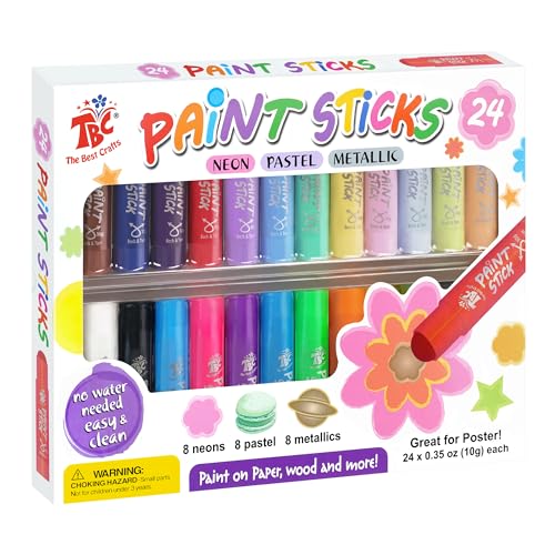 TBC The Best Crafts 24 Colors Paint Sticks Mixed pack - color: 24 Colors Mixed pack
