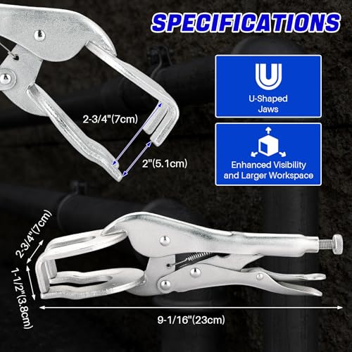 DASBET 9" Locking Pliers 4 Pack Metal Welding Clamp