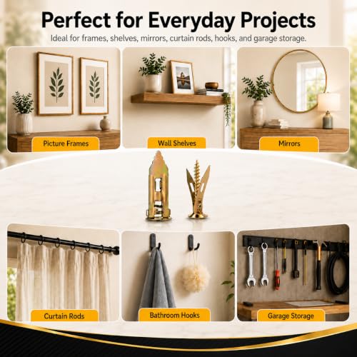 Jyphorixal 200 PCS Self Drilling Drywall Anchors with Screws Kit, Heavy Duty Metal Wall Anchors for Drywall, Sheetrock Anchors 0.47x1.18inch with Screws, No Drill Dry Wall Anchors and Screws Kit - size: 200Pcs 0.47X1.18inch