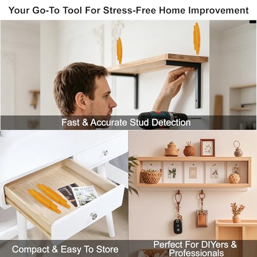2-Pack Magnetic Stud Finder – No Battery, Locates Screws & Studs