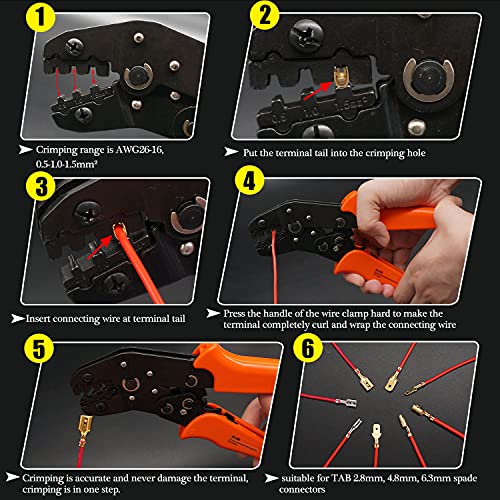 Twidec/Wire Crimping Pliers 26-16AMG Wire Crimping Tools with Ratchet,Manual Crimp Fold Tool For Open Barrel Terminal Connectors, Electrical Crimping Tool SN-48B - style: SN-48B AWG26-16