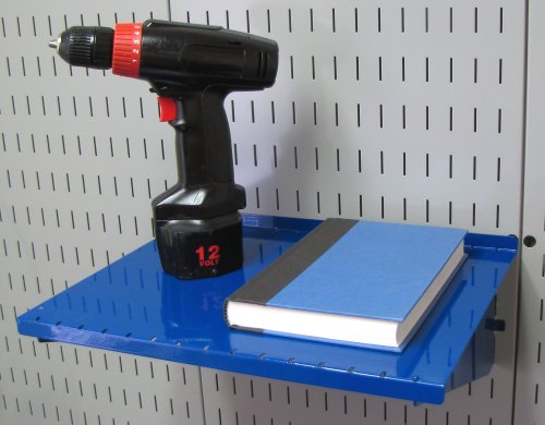 Wall Control Shelf 12in Deep Pegboard Shelf Assembly Pegboard and Slotted Tool Board - Blue - color: Blue