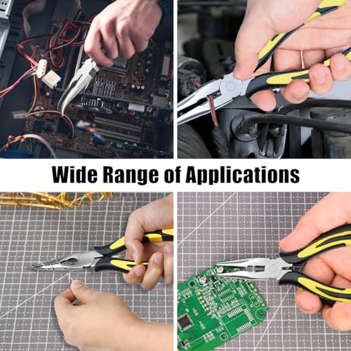 3pcs 8inch Reach Needle Nose Pliers Set for Narrow Spaces