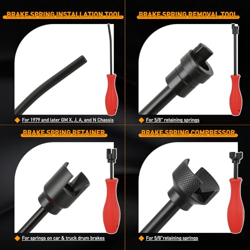 GOOACC 8PCS Drum Brake Tool Kit & 22PCS Disc Brake Caliper Compression Tool - color: 8pc+22pc Brake Tool Black