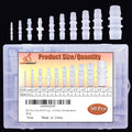 50Pcs Plastic Hose Barb Fittings Assortment, 10 Sizes of Equal Barbed Hose Pipe Fitting Connector Adapter Union Splicer Joint for Air Gas Water Liquid Fuel Line Catheter Tube Pump Adapters