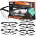 OXG 6 Pack Anti-Fog Safety Glasses, ANSI Z87+ Impact & Scratch Resistant Protective Eyewear for Work, Lab, Construction - color: Clear