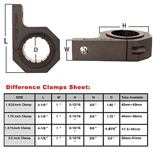 House Tuning Roll Bar Clamp Kit, 1.625" Clamp Mounts for ATVs & UTVs (Pack of 4) - size: 1.625"-Clamp Kit