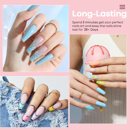 modelones Pastel Gel Nail Polisht Set, Pink Purple Blue Green Yellow - color: A-1 Spring Vibe